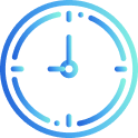 A clock icon in the 9 o'clock position.